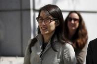 Ellen Pao leaves San Francisco Superior Court Civic Center Courthouse during a lunch break in San Francisco, California March 25, 2015. REUTERS/Stephen Lam