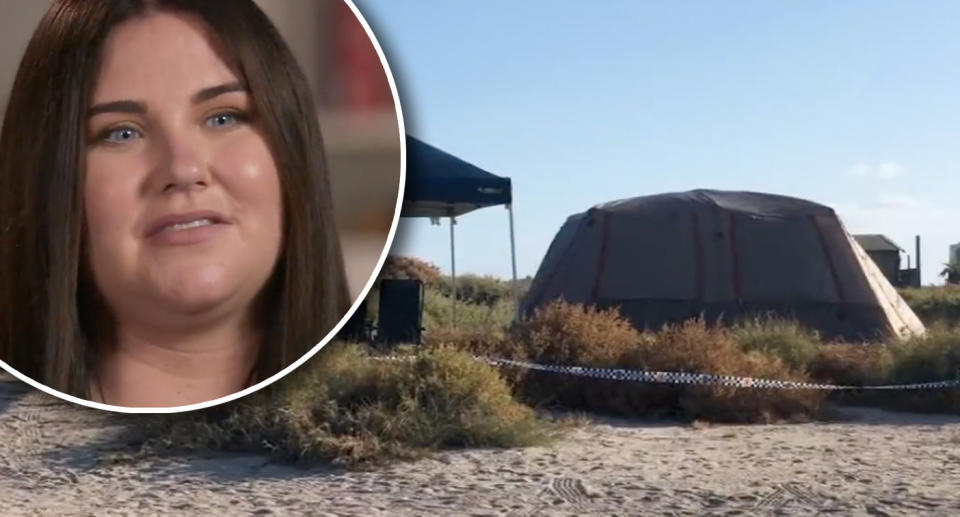 Cleo Smith's mother Ellie says a footprint was found inside their tent after her daughter vanished the remote campsite. Source: Nine