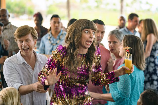 <p>Katrina Marcinowski/Netflix/Everett</p> David Space and Lauren Lapkus in 'The Wrong Missy'