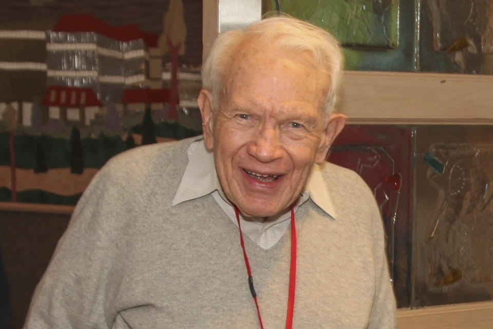 This photo provided by Just Born shows Ira “Bob” Born. Born, a candy company executive known as the “Father of Peeps” for mechanizing the process to make marshmallow chicks, died peacefully on Sunday, Jan. 29, 2023. He was 98. (Just Born via AP)