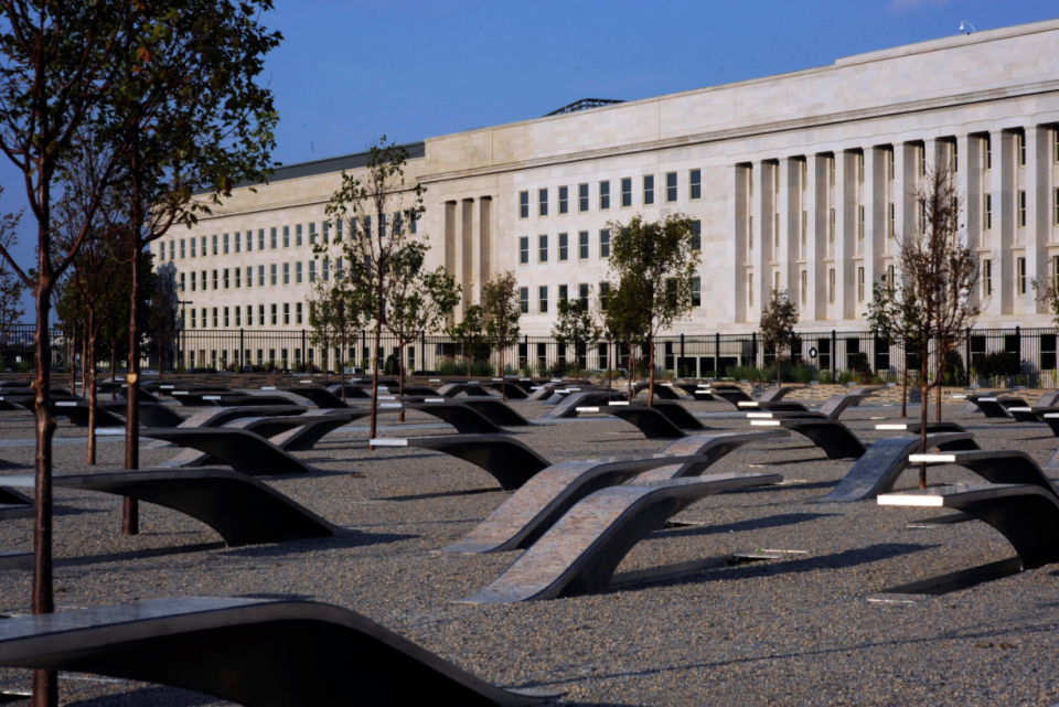 FILE: The Pentagon Memorial honoring the 184 people killed at the Pentagon and on American Airlines flight 77, shortly before its dedication ceremony on Sept. 11 2008.  / Credit: U.S. Navy Photo by Mass Communication Specialist 1st Class Brien Aho