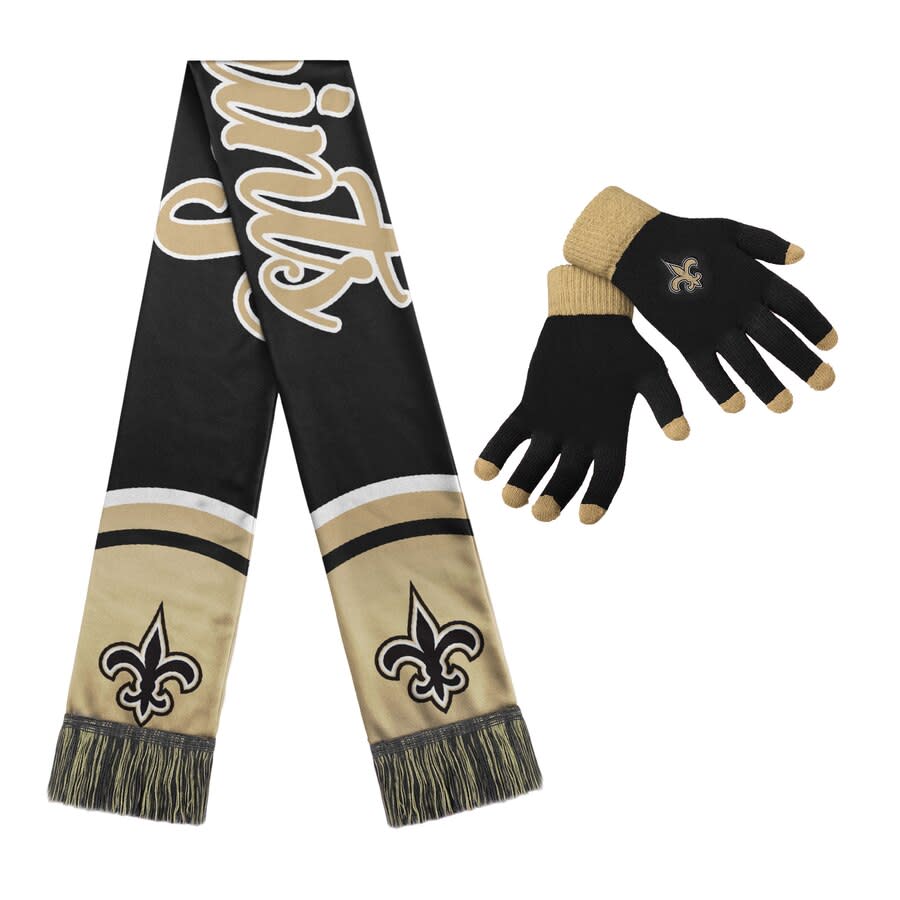 Women's Saints Gloves And Scarf Set