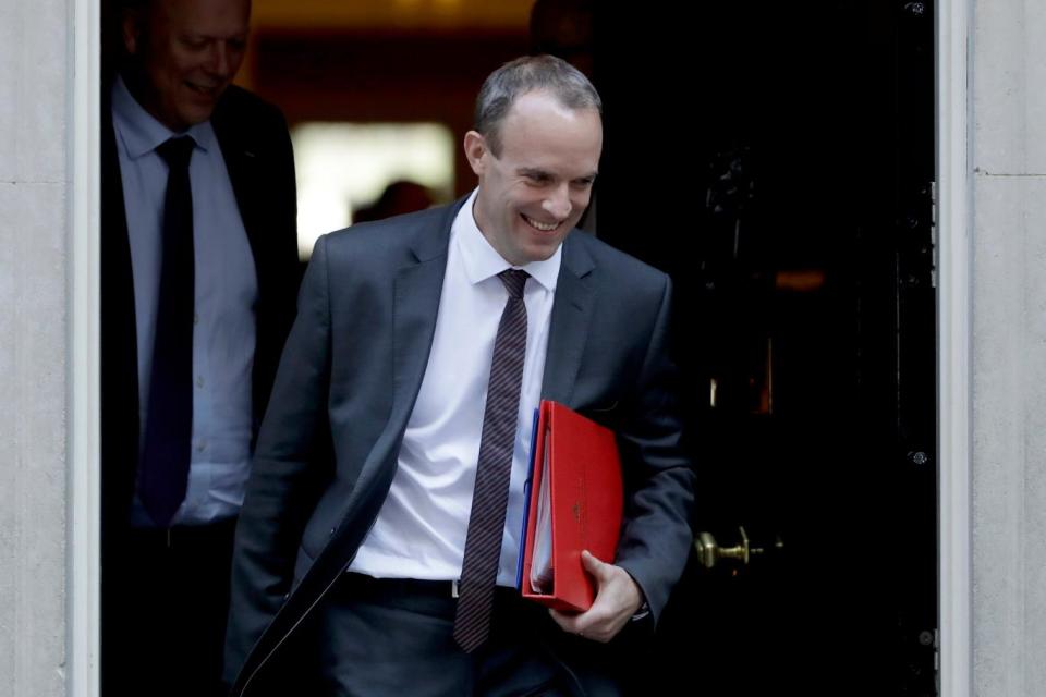 Brexit secretary Dominic Raab said discussing a second referendum could harm Brexit negotiations with the EU (AP/Matt Dunham)