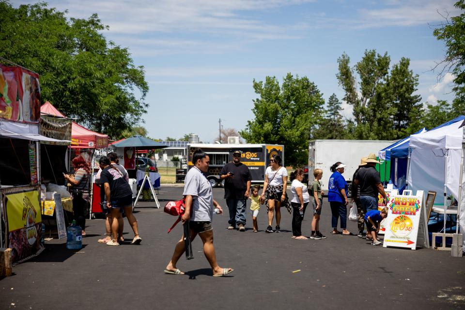 People check out food vendors at the second annual Samoan Heritage Festival in Kearns on Wednesday, July 19, 2023. | Spenser Heaps, Deseret News