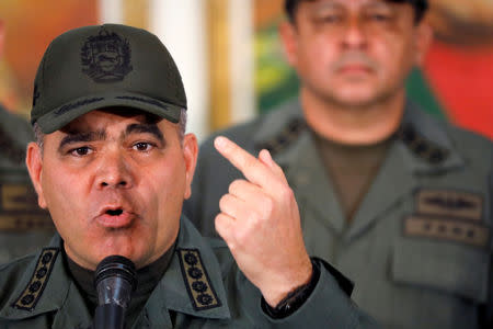 Venezuela's Defense Minister Vladimir Padrino Lopez attends a news conference in Caracas, Venezuela, February 19, 2018. REUTERS/Manaure Quintero