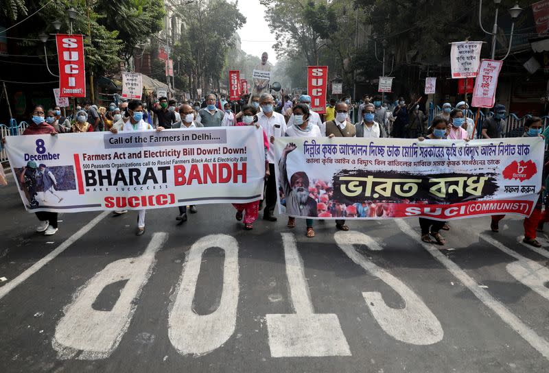 Protest against newly passed farm bills in Kolkata