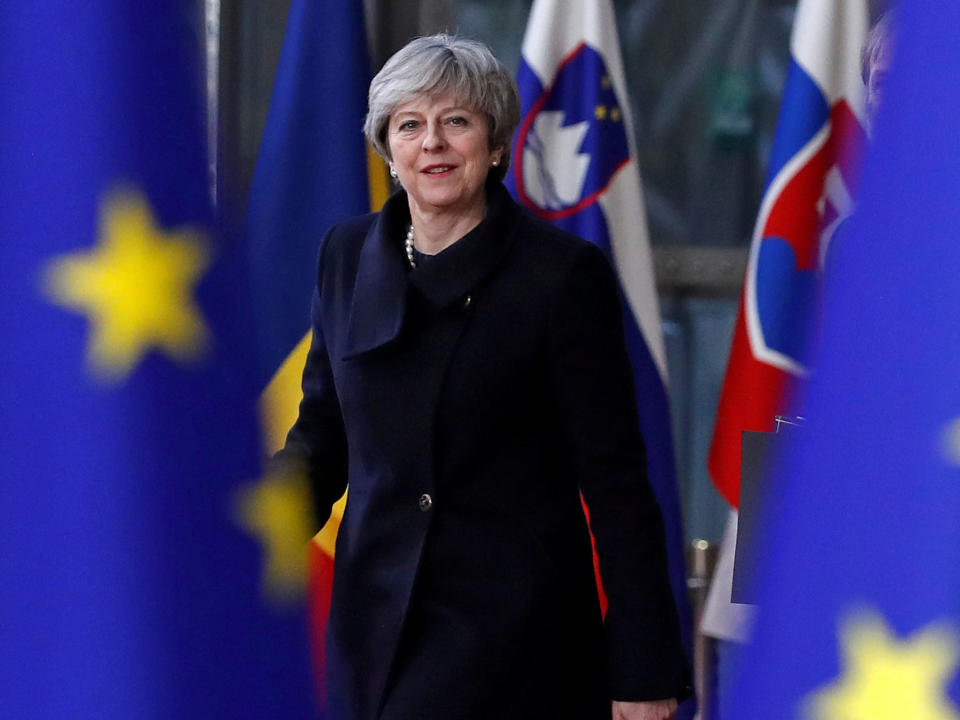 Theresa May arrives for the European Union summit in Brussels: Reuters