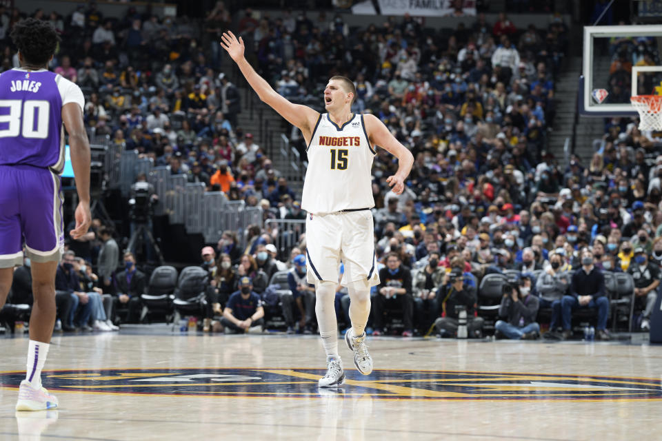 Denver Nuggets center Nikola Jokic (15) is fantasy basketball's 2021 midseason MVP