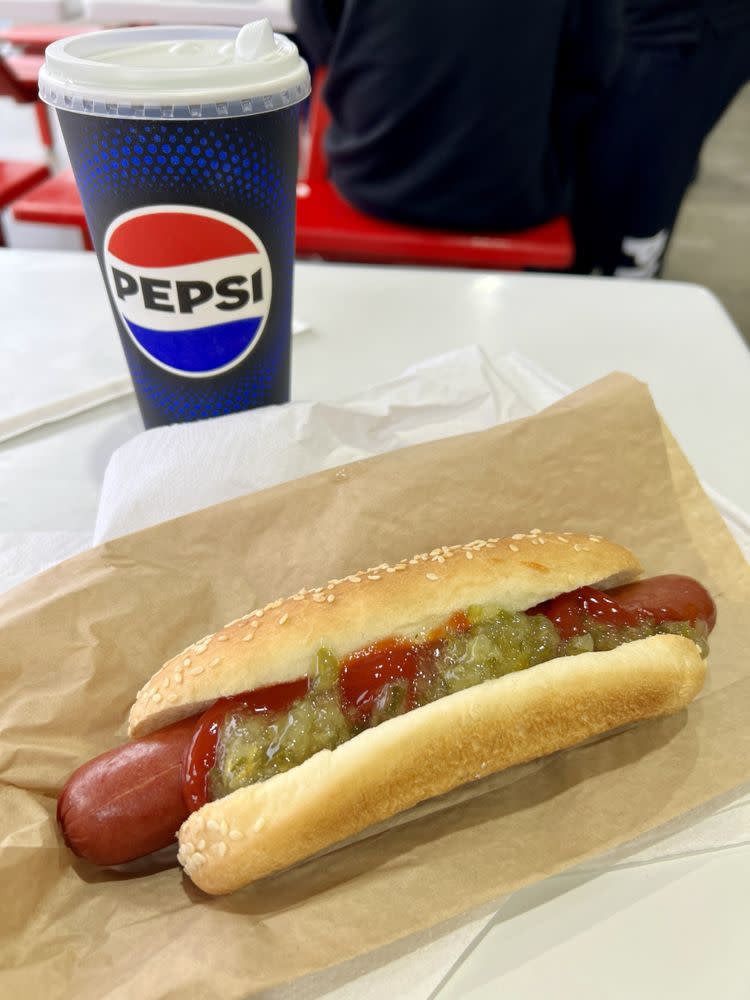 a Costco hot dog/soda combo