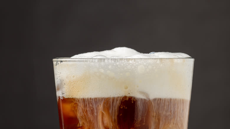 Iced coffee with cold foam