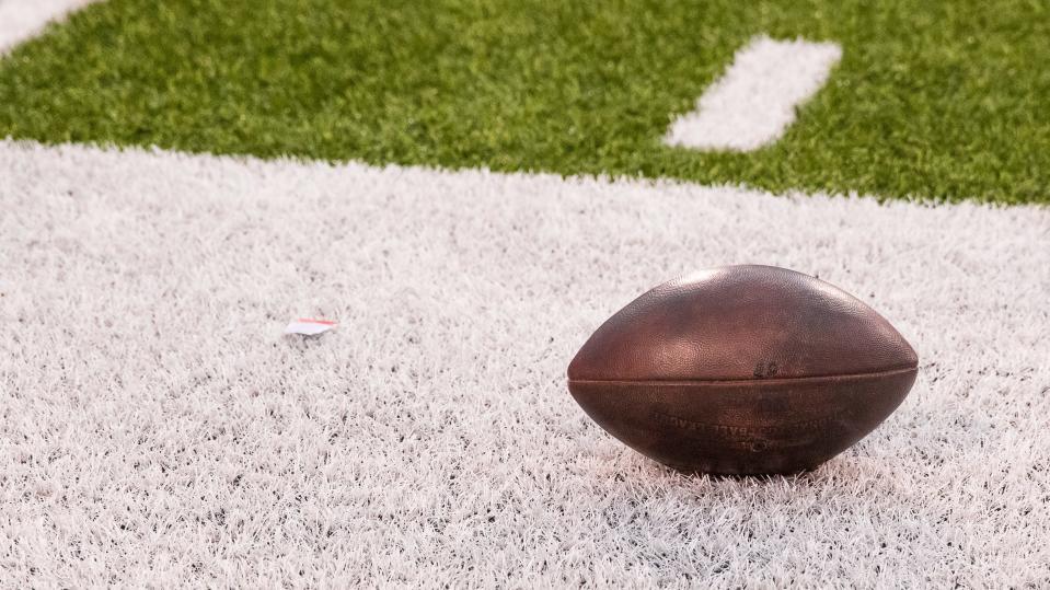 ORCHARD PARK, NY - NOVEMBER 30: NFL football on the sidelines during a football game between the Cleveland Browns and the Buffalo Bills on November 30, 2014 at Ralph Wilson Stadium in Orchard Park, New York. Buffalo defeated Cleveland 26-10. (Photo by Brett Carlsen/Getty Images)