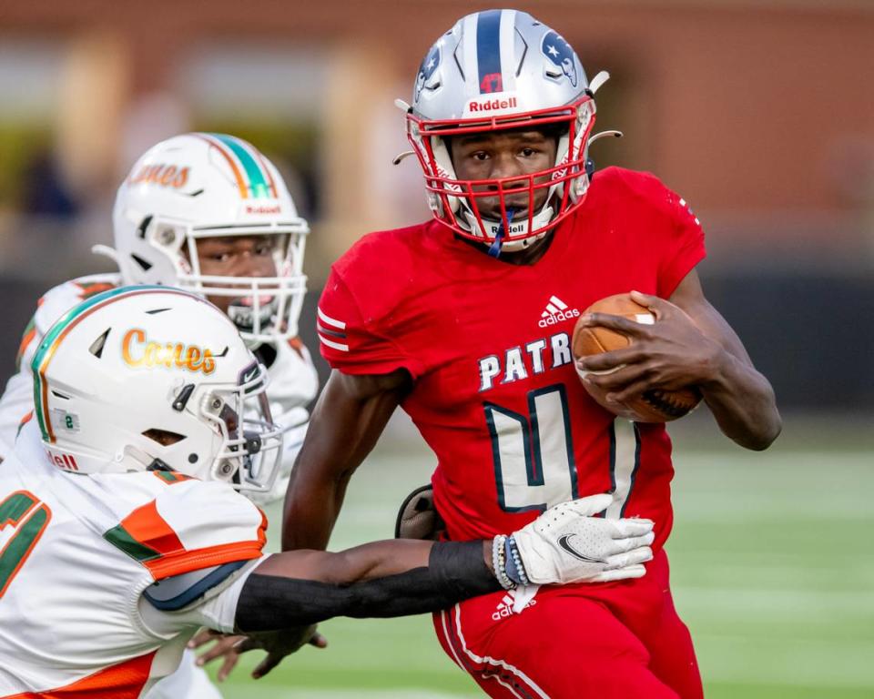 Southwest running back Jmari Lester attempts to break a tackle from a Rutland defender during their game Thursday night.