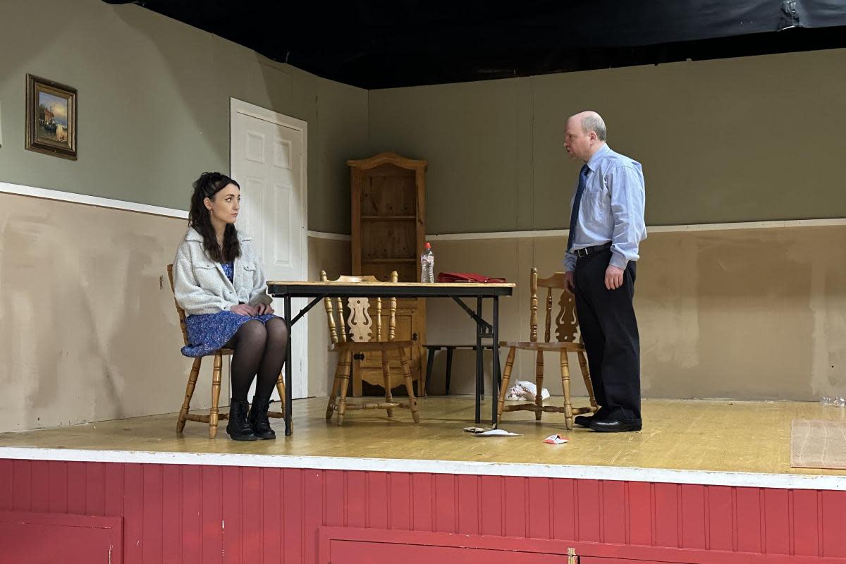 Una (Laura McNulty) and Ray (Christian Carbin) in a  scene from Blackbird. <i>(Image: Donegal Drama Circle)</i>