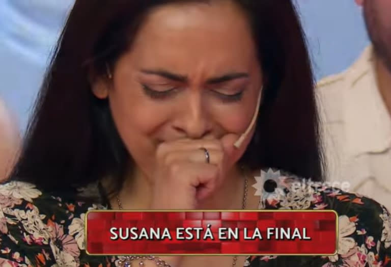 Susana llegó a la final de Los 8 escalones de los tres millones y fue invadida por la emoción (Foto: Captura / eltrece)