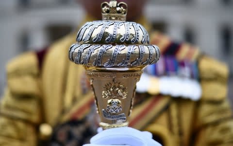 he mace of Drum Major Staite at Wellington Barracks - Credit: Kirsty O'Connor /PA