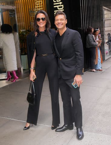 <p>Gotham/GC Images</p> Ryan Seacrest and Aubrey Paige at the Naeem Khan 'Trompe L'oeil' show on Monday in New York City