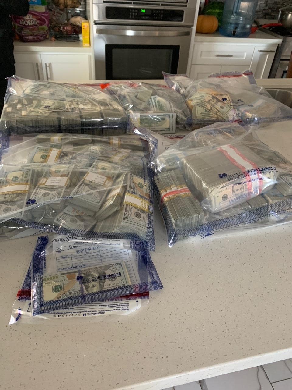 Agents seized $1,061,499 while executing search warrants. / Credit: State of California Department of Justice