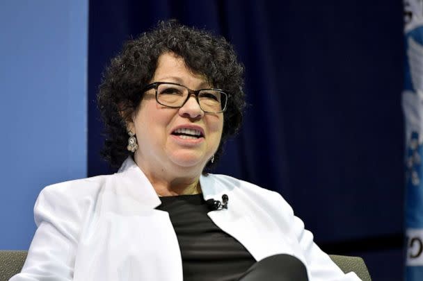 PHOTO: Supreme Court Justice Sonia Sotomayor speaks at Tufts University on September 12, 2019 in Boston. (Paul Marotta/Getty Images, FILE)