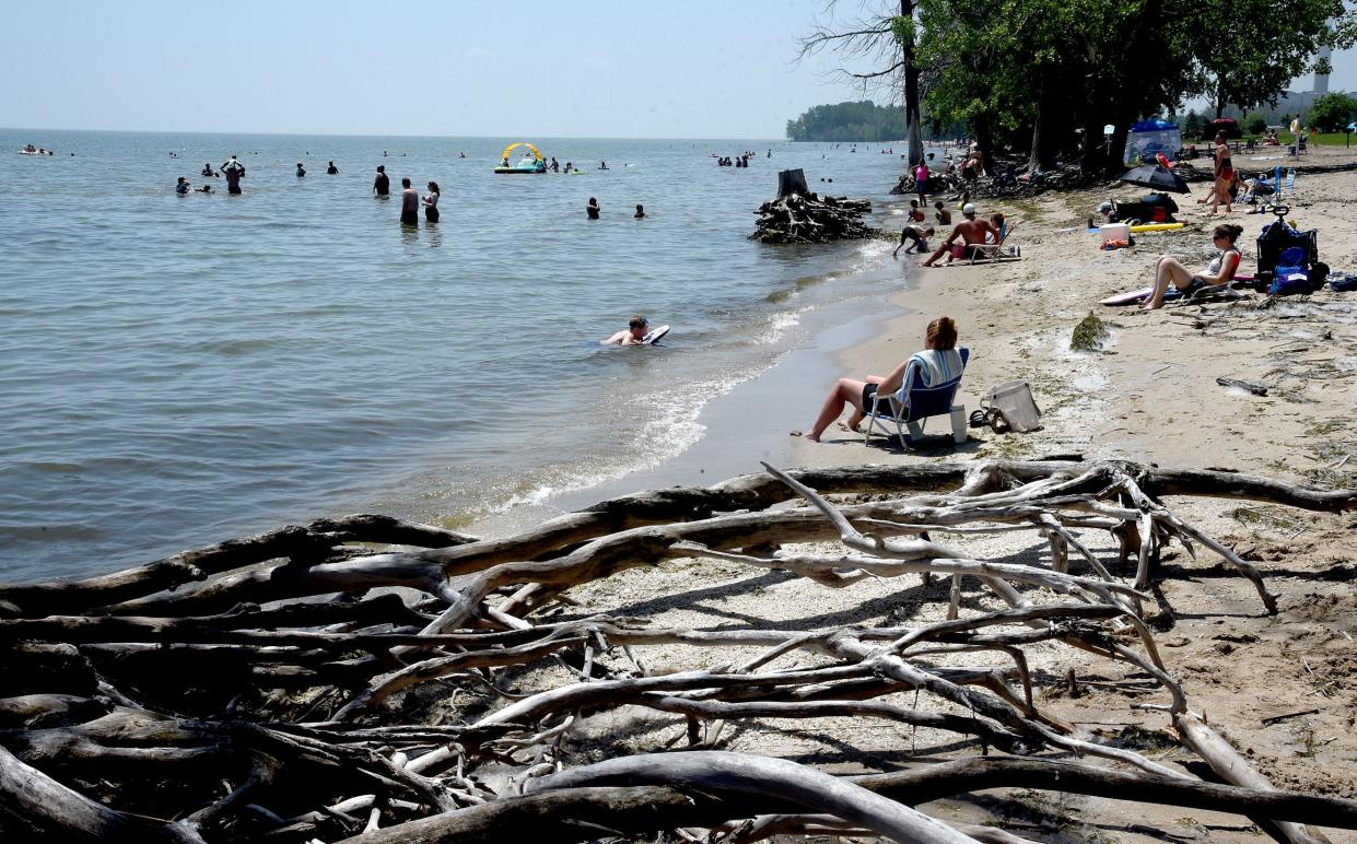 Health officials test the Lake Erie water, such as here at Sterling State Park, for contamination. Monroe News file photo