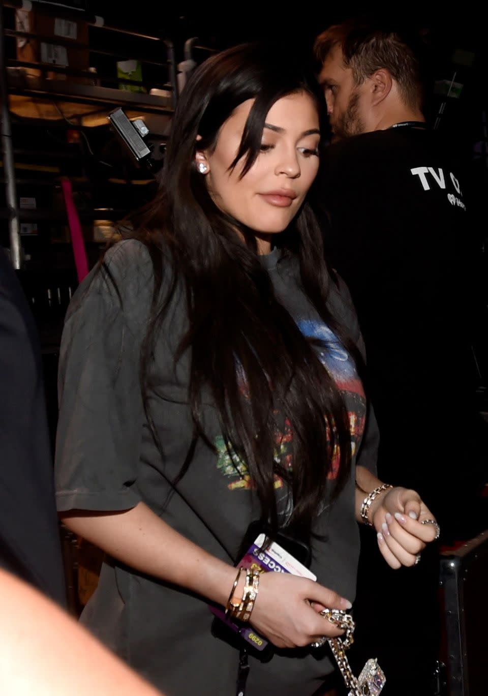 Kylie was also spotted solo backstage at the festival. So far she has not responded to the pregnancy rumours. Source: Getty