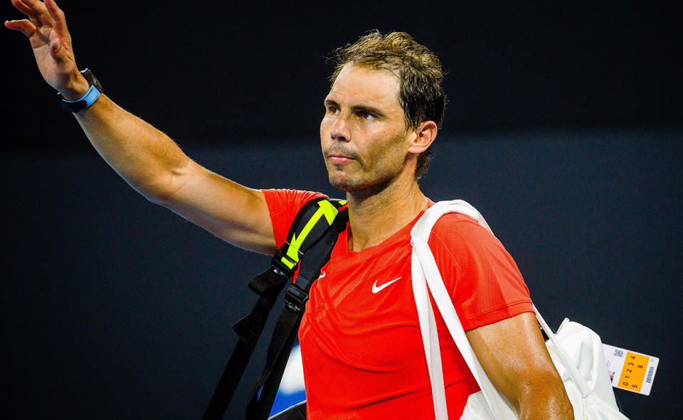 Rafa Nadal, pictured here after his loss to Jordan Thompson at the Brisbane International.
