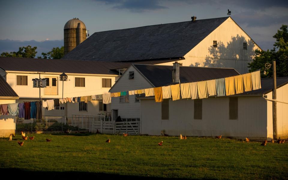 A line of washing outside an Amish house in Intercourse, Lancaster County