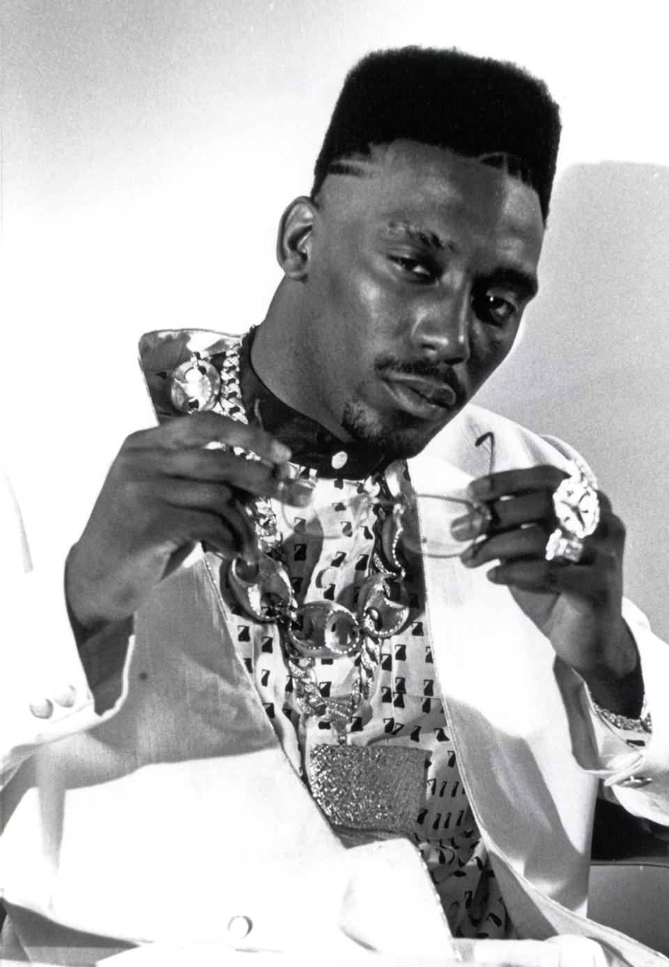 Big Daddy Kane Photo, circa 1980, rocking eyebrow cuts. (Photo by Al Pereira/Michael Ochs Archives/Getty Images)