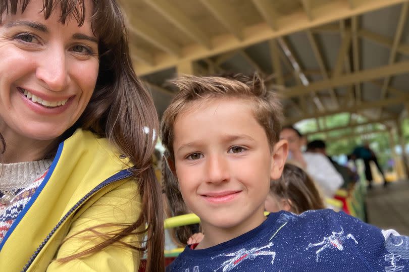 A selfie of Karina Fernandez and her son.