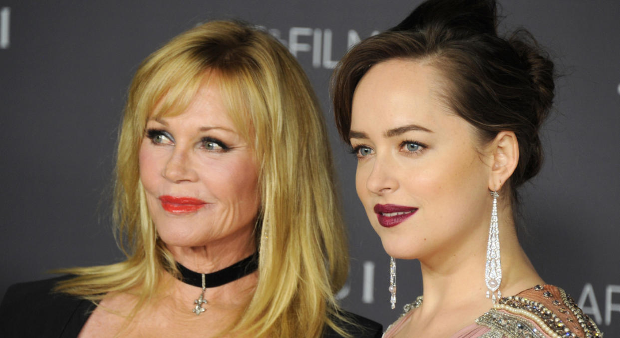 Mum and daughter, Melanie Griffith and Dakota Johnson are hogging the good gene pool. [Photo: Getty]