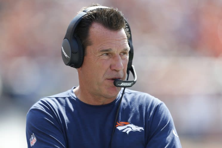 Gary Kubiak will not coach the Denver Broncos in Week 6 (AP)