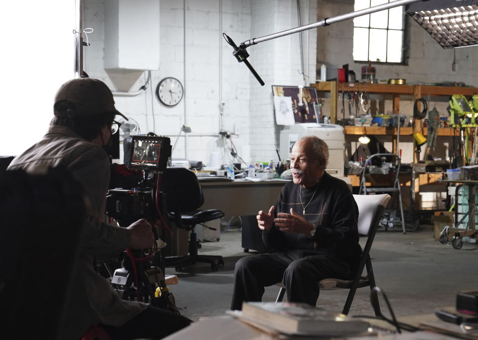 This image released by National Geographic shows former astronaut Ed Dwight during the filming of the documentary "The Space Race," which chronicles the stories of Black astronauts. (Ryan Dearth/National Geographic via AP