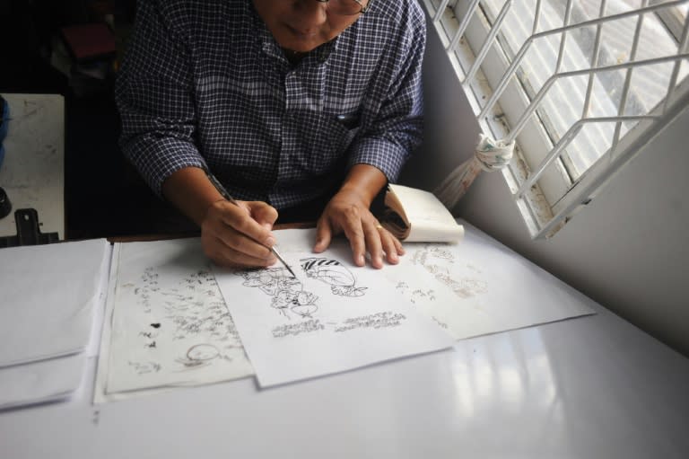 "Cartoons need freedom. The more freedom there is, the more a cartoon is able to say and be creative so they can carry more meaning," said 60-year-old cartoonist Maung Maung Aung