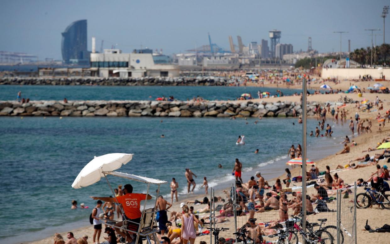 Barcelona beach Spain - TONI ALBIR/EPA-EFE/Shutterstock