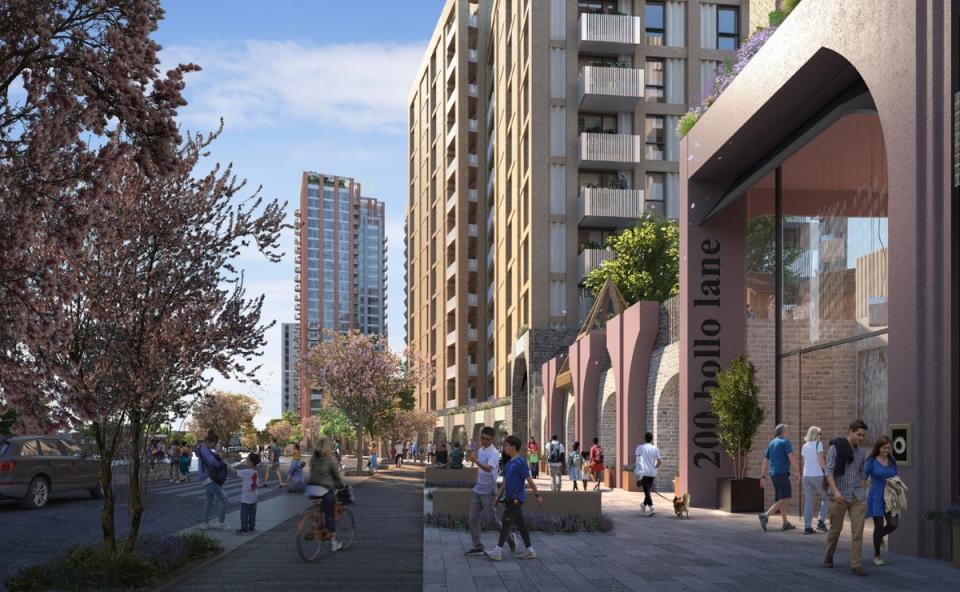 Up to 900 new homes are planned at a development in Acton (HOK)