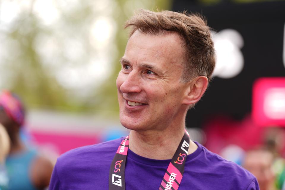 The Conservative politician was one of 20 MPs and peers running in the London Marathon on Sunday (John Walton/PA) (PA Wire)