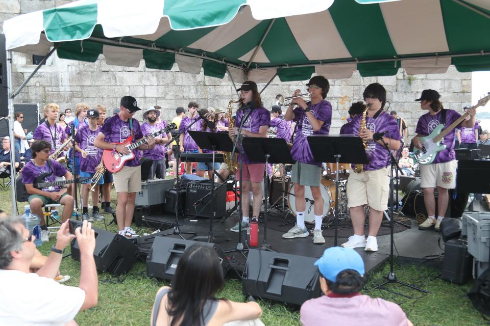 Members of the Newport Jazz Camp Ensemble perform at the 2023 Newport Jazz Festival on Saturday, Aug. 5.