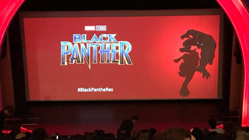 Audience gather at Le Grand Rex theater in Paris, France for the premiere of Marvel’s <em>Black Panther</em>. (Photo: Courtesy of Tre Johnson)
