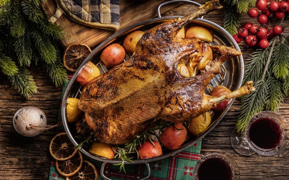 Goose doesn’t yield as much meat as turkey, so check how many people the bird will serve - SimpleImages