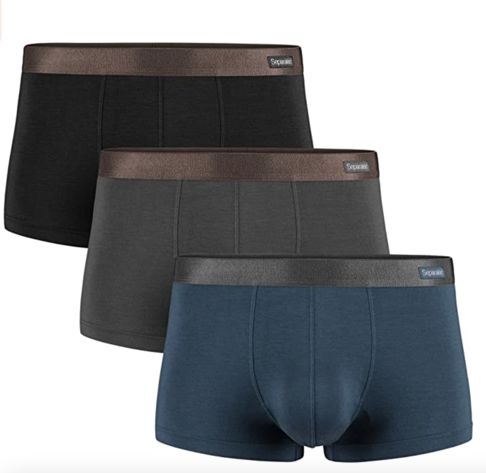 Separatec Bamboo Underwear Shorts in blue, grey, and black