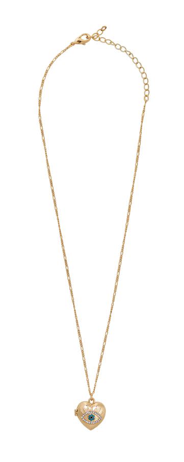 <p>Heart eye locket chain necklace, £9.99, H&M </p><p><a class="link " href="https://go.redirectingat.com?id=127X1599956&url=https%3A%2F%2Fwww2.hm.com%2Fen_gb%2Fproductpage.0947286002.html&sref=https%3A%2F%2Fwww.cosmopolitan.com%2Fuk%2Ffashion%2Fstyle%2Fg34287086%2Fhandm-the-vampires-wife%2F" rel="nofollow noopener" target="_blank" data-ylk="slk:SOLD OUT;elm:context_link;itc:0;sec:content-canvas">SOLD OUT</a><br></p><p>The dainty gold locket gets the Vampire's Wife treatment with the colourful eye icon. </p>