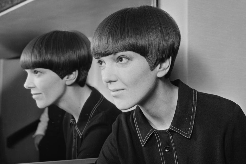 Dame Mary pictured in London in 1964, sporting a new bob hairstyle cut by hairdresser Vidal Sassoon (Getty Images)