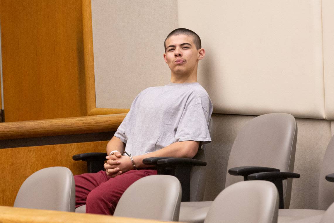 Marin J. Rivera Jr., then 17, appeared at Benton County Superior Court in Kennewick in 2019 for his alleged role in Andrea Nunez’s death.