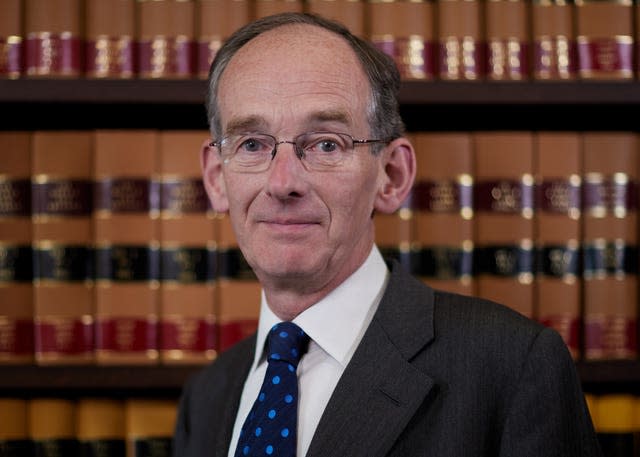 Sir Andrew McFarlane said any future judgments on applications to seal royal wills will remain closed (Courts and Tribunals Judiciary/PA)