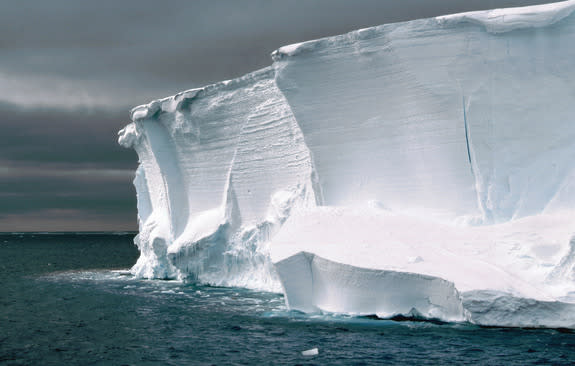 Edge of an ice shelf close to the Halley Station, Antarctica.