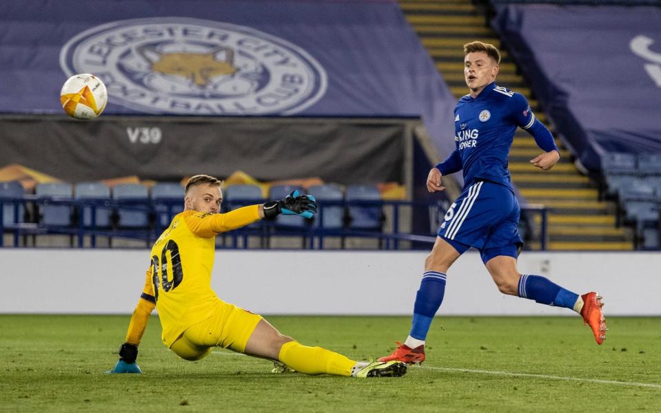 Harvey Barnes scored on his Europa League debut - GETTY IMAGES