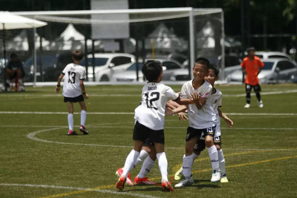 Kaohsiung Attackers FC U9下半場進球扳成1比1手。詹健全攝