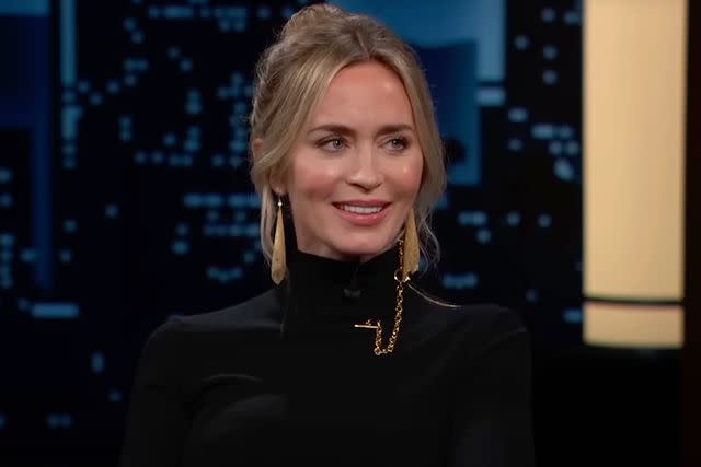 <p>ABC</p> Emily Blunt on "Jimmy Kimmel Live" on April 29