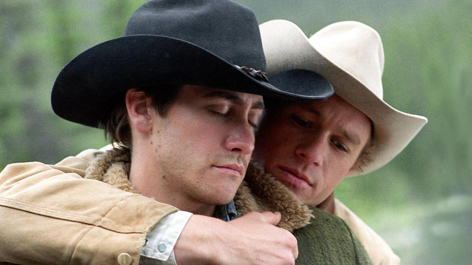 Jake Gyllenhaal and Heath Ledger in Brokeback Mountain