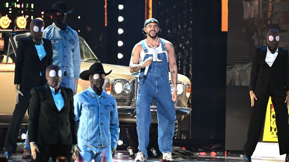 Bad Bunny performs onstage during the 2023 Billboard Latin Music Awards on Oct. 5. - Jason Koerner/Getty Images North America