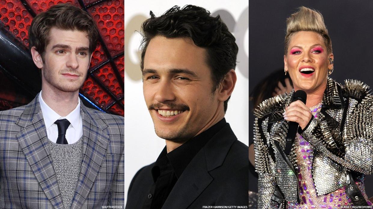 andrew garfield, james franco, pink